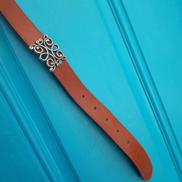 Genuine Leather Belt Boho Silver Metal Belt Buckle Ornate Studded Belts Fossil M - Picture 7 of 13